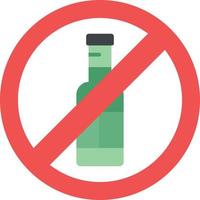 No Alcohol Flat Icon vector