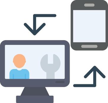 Data Synchronization Flat Icon vector