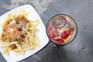 FRIED POTATOES WITH CHEESE TOPING photo