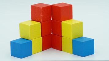 wooden building blocks wood cube building blocks photo