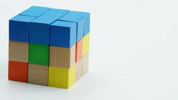 wooden building blocks wood cube building blocks photo
