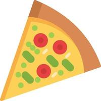 icono de pizza plana vector