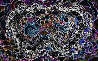 3D Rendering Romantic Heart Background photo