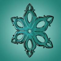 Glass snowflake icon 3D illustration photo