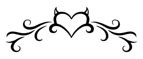 Celtic Heart pattern. Oriental tattoo for the lower back. Girl's transferable temporary tattoo vector