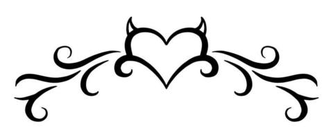 Celtic Heart pattern. Oriental tattoo for the lower back. Girl's transferable temporary tattoo vector