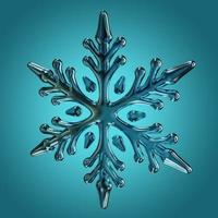 icono de copo de nieve de cristal ilustración 3d foto