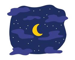 the night starry sky and the moon. Stars and the moon in the dark blue firmament vector