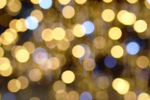 Blurred background in golden colors for New Year and Christmas theme with copy space. photo