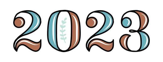 happy new year 2023. The year of the rabbit. Christmas 2023. A set of numbers and digits for the calendar vector