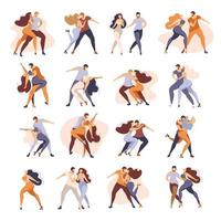 un conjunto de carteles vectoriales sobre el tema de los bailes latinos. la ilustración es adecuada para un afiche, un volante del evento. también aplicable para otros bailes salsa, kizomba, merengue y otros vector