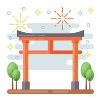 Trendy Torii Gate vector