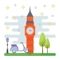 Trendy Big Ben vector