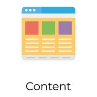 Trendy Content Page vector