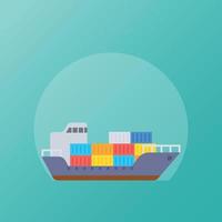 Trendy Cargo Ship vector