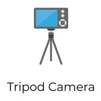 Trendy Tripod Camera vector