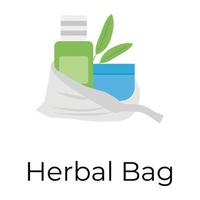 Trendy Herbal Bag vector