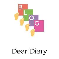 Trendy Dear Diary vector