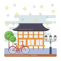 Trendy Chinese Building vector