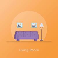 Trendy Living Room vector