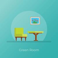 Trendy Green Room vector