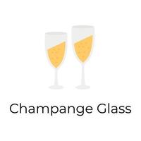 Trendy Champagne Glass vector