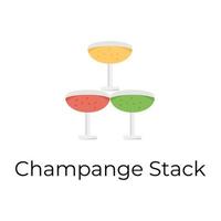 Trendy Champagne Stack vector