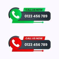 Call now button and call sign with phone number vector