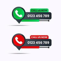 call us now button with phone number vector