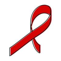 Red ribbon World AIDS Day symbol vector illustration