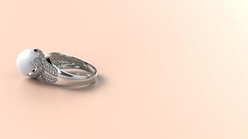 boda, anillo, oro, plata, diamante, compromiso, perla, moda, matrimonio, piedra, render 3d foto