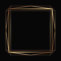 Vector golden frame on the black background. Isolated art deco template with copy space