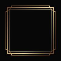 Vector golden frame on the black background. Isolated art deco template with copy space