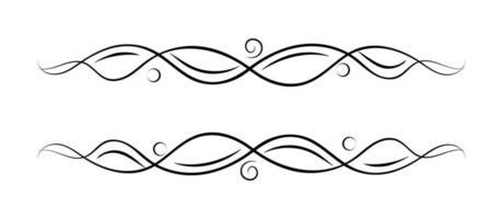 Vector ornate decorative border element. Black lines with elegance details and bubbles. Decoration for design.