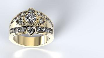 wedding, ring, gold, silver, diamond, engagement, fashion, marriage, stone, 3d render photo