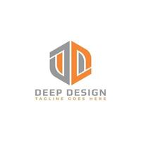 Abstract initial letter D or DD logo in orange-grey color isolated in white background applied for artisan tile company logo also suitable for the brands or companies have initial name DD or D. vector