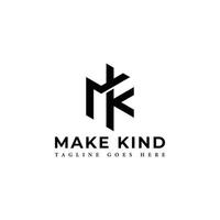 logotipo de letra inicial abstracta mk o km en color negro aislado en fondo blanco aplicado para marca personal o logotipo de mentor también adecuado para las marcas o empresas que tienen el nombre inicial km o mk. vector