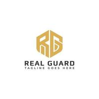 Abstract initial letter RG or GR logo in gold color isolated in white background applied for real estate logo also suitable for the brands or companies have initial name GR or RG. vector