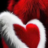 heart shape design in fur fabric with beautiful light render photo