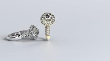 boda, anillo, oro, plata, diamante, compromiso, moda, matrimonio, piedra, render 3d foto