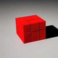 3D Cube placed on background  Render photo