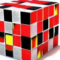 3D Cube placed on background  Render photo
