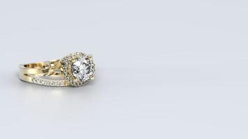 wedding, ring, gold, silver, diamond, engagement, fashion, marriage, stone, 3d render photo