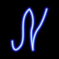 neon blue symbol N on a black background vector