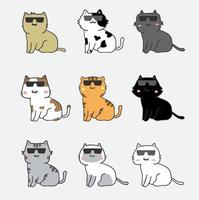 paquete de gato de dibujos animados vector