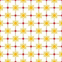 Yellow flower geometric pattern on white background. Ornament for fabric , wallpaper and etc. vector