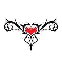 vector de tatuaje de útero tribal con corazón