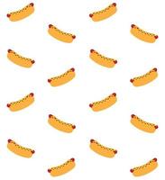 Vector seamless pattern of hot dog