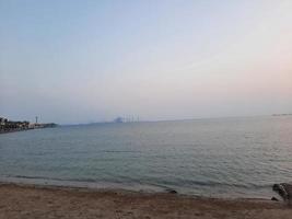 A beautiful evening and amazing sunset on Jeddah Corniche. photo