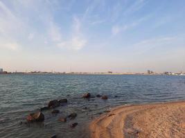 A beautiful evening and amazing sunset on Jeddah Corniche. photo